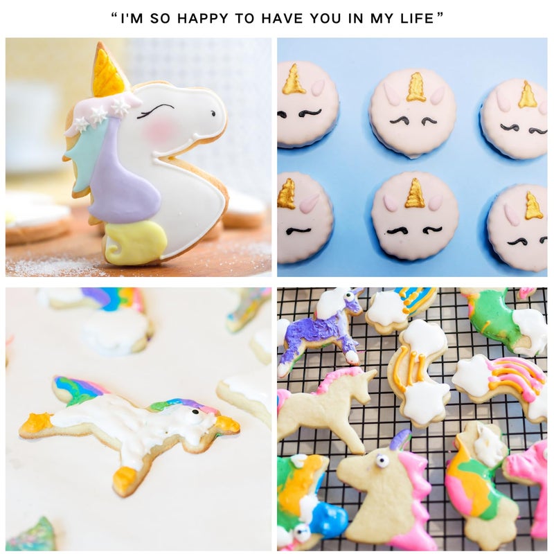 LUBTOSMN Unicorn Cookie Cutter Set, 7-Piece 3-Inch â€“ 5 Unicorn Faces & Heads, Rainbow, Shooting Star â€“ Fondant Molds for Kids Birthday, Holiday, Wedding Party Favors - Image 3